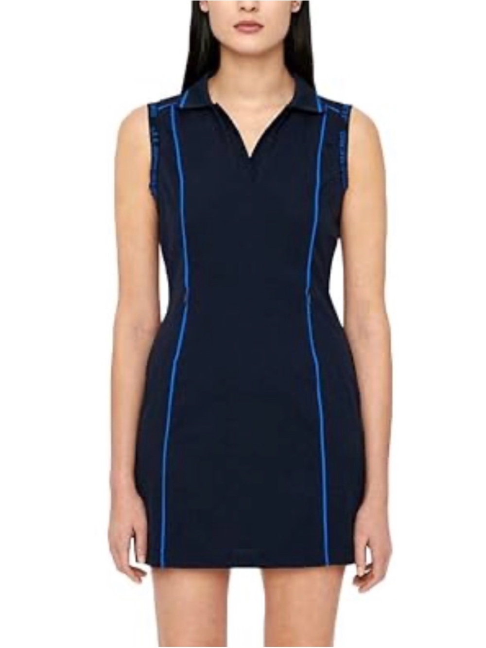 J.Lindeberg Oda High Vent Navy Polo golf Sleeveless dress Size L